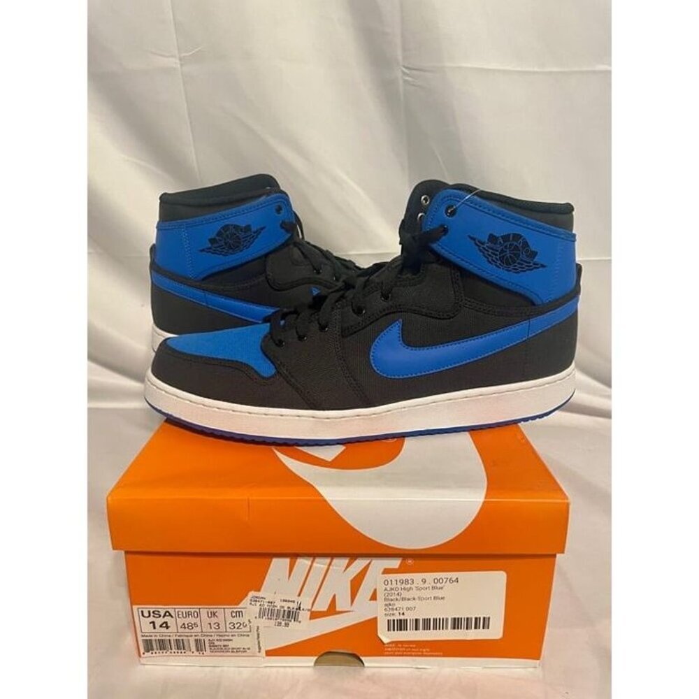 Nike Air Jordan 1 AJKO High OG Black Sport Blue Royal 638471-007 Size 14 NEW Men